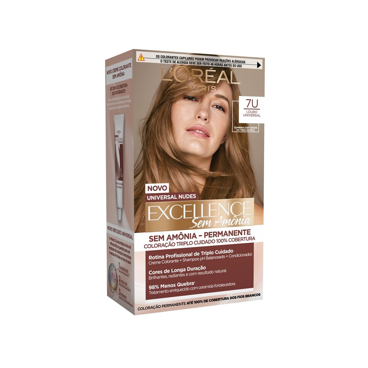Tintura Imédia Excellence Permanente Sem Amônia 7U - Louro Universal Menor preço em Tintura Imédia Excellence Permanente Sem Amônia 7U - Louro Universal