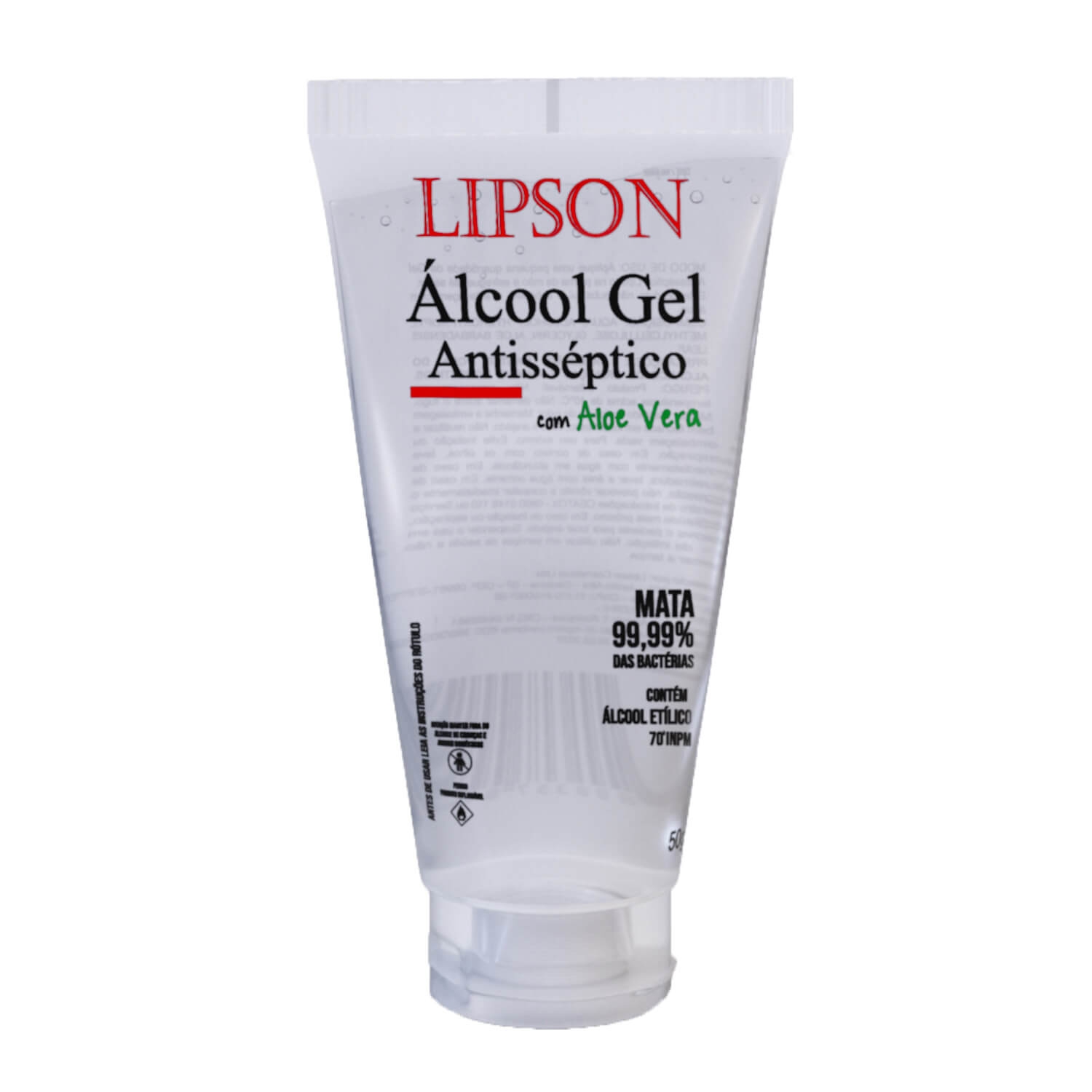 Álcool em Gel Antisséptico 70% Lipson Aloe Vera com 50g Menor preço em Álcool em Gel Antisséptico 70% Lipson Aloe Vera com 50g