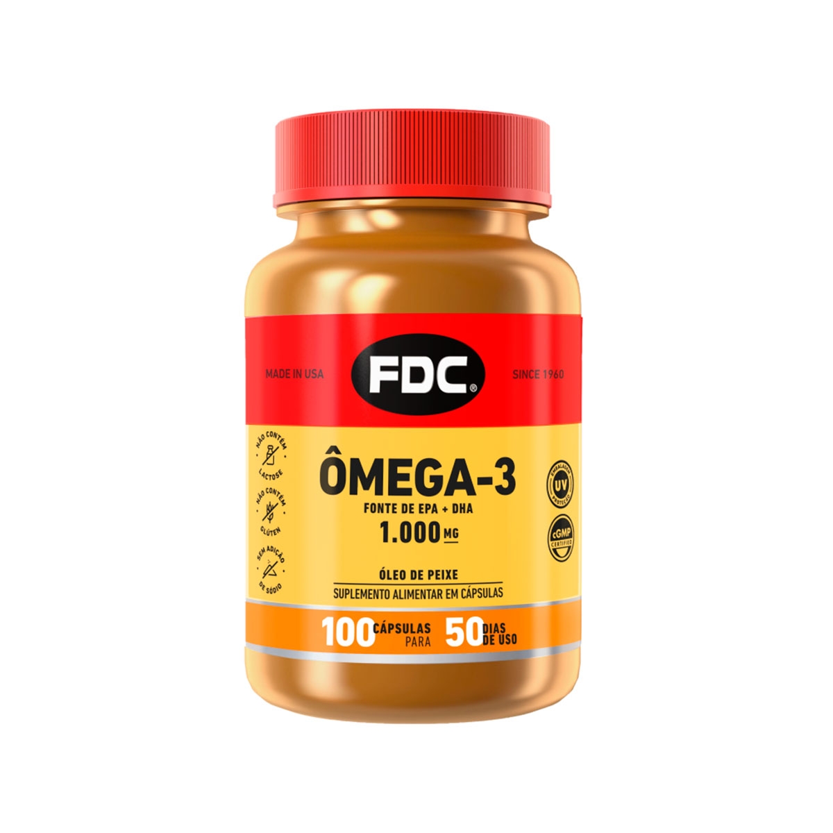 Ômega-3 EPA 1000mg FDC com 100 cápsulas
