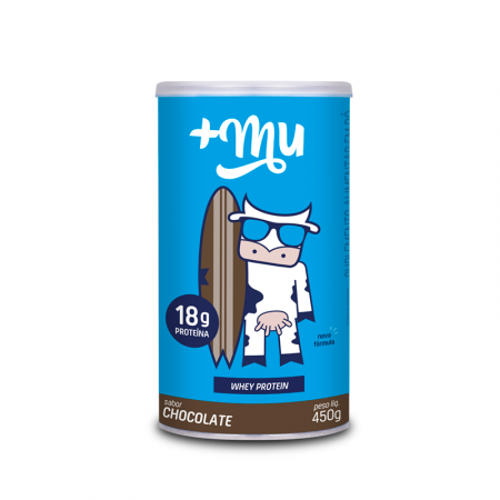 Whey Protein Concentrado +Mu Sabor Chocolate Pote com 450g