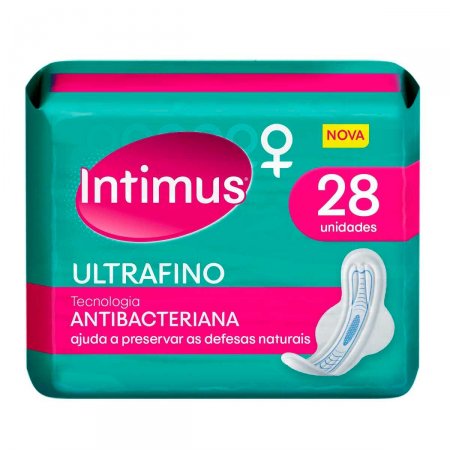 Absorvente Intimus Ultrafino Tecnologia Antibacteriana Com Abas com 28 unidades