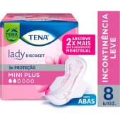 Absorvente para Incontinência Urinária Leve a Moderada Tena Lady Discreet Mini Plus Com Abas com 8 unidades