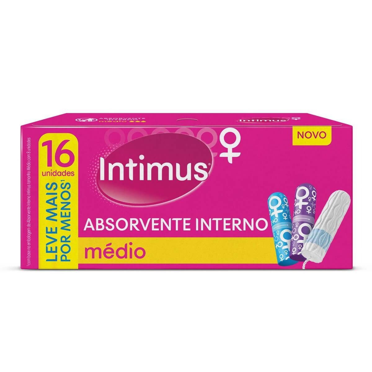 Absorvente Interno Intimus Médio 16 unidades Menor preço em Absorvente Interno Intimus Médio 16 unidades