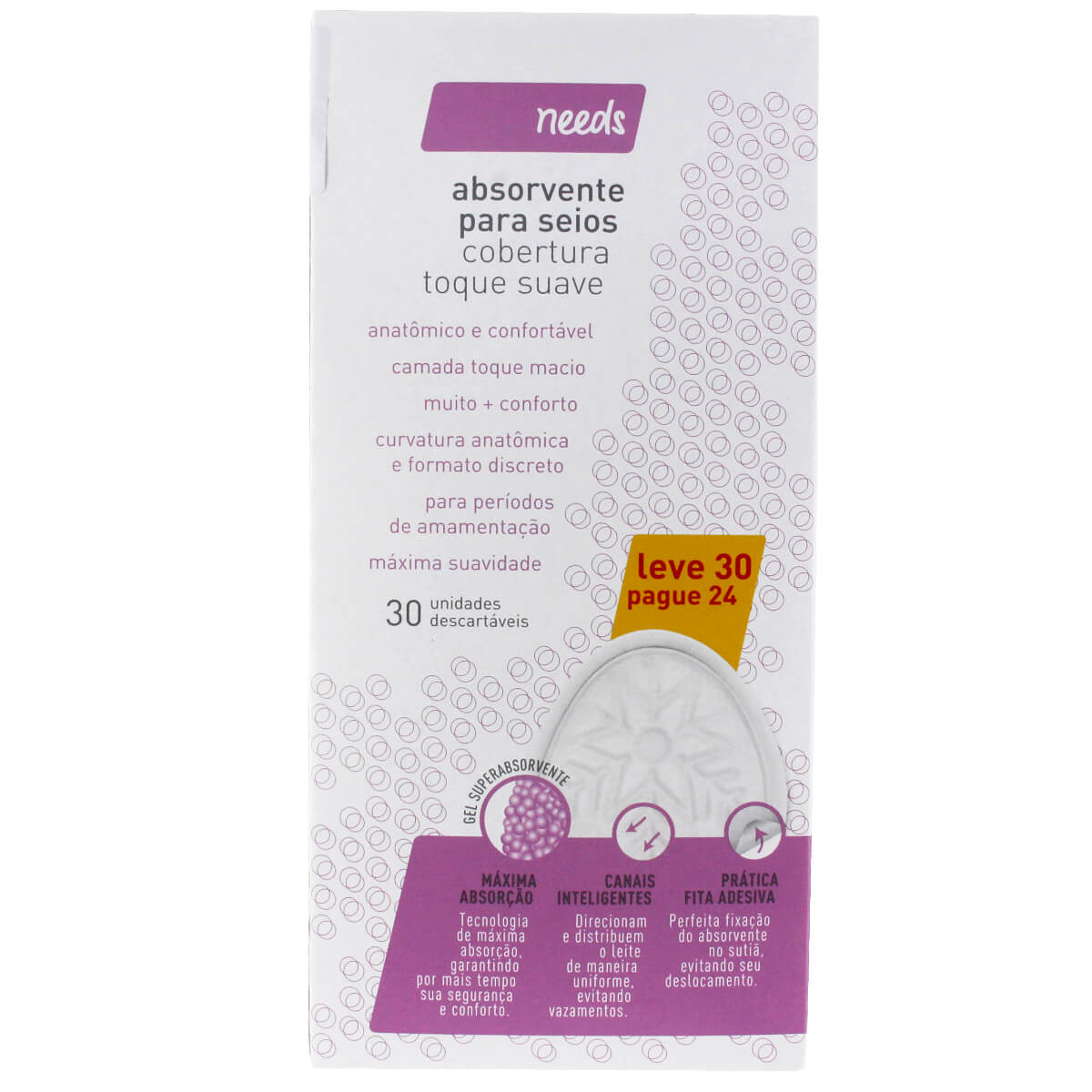 Absorvente para Seios Needs Toque Suave Menor preço em Absorvente para Seios Needs Toque Suave