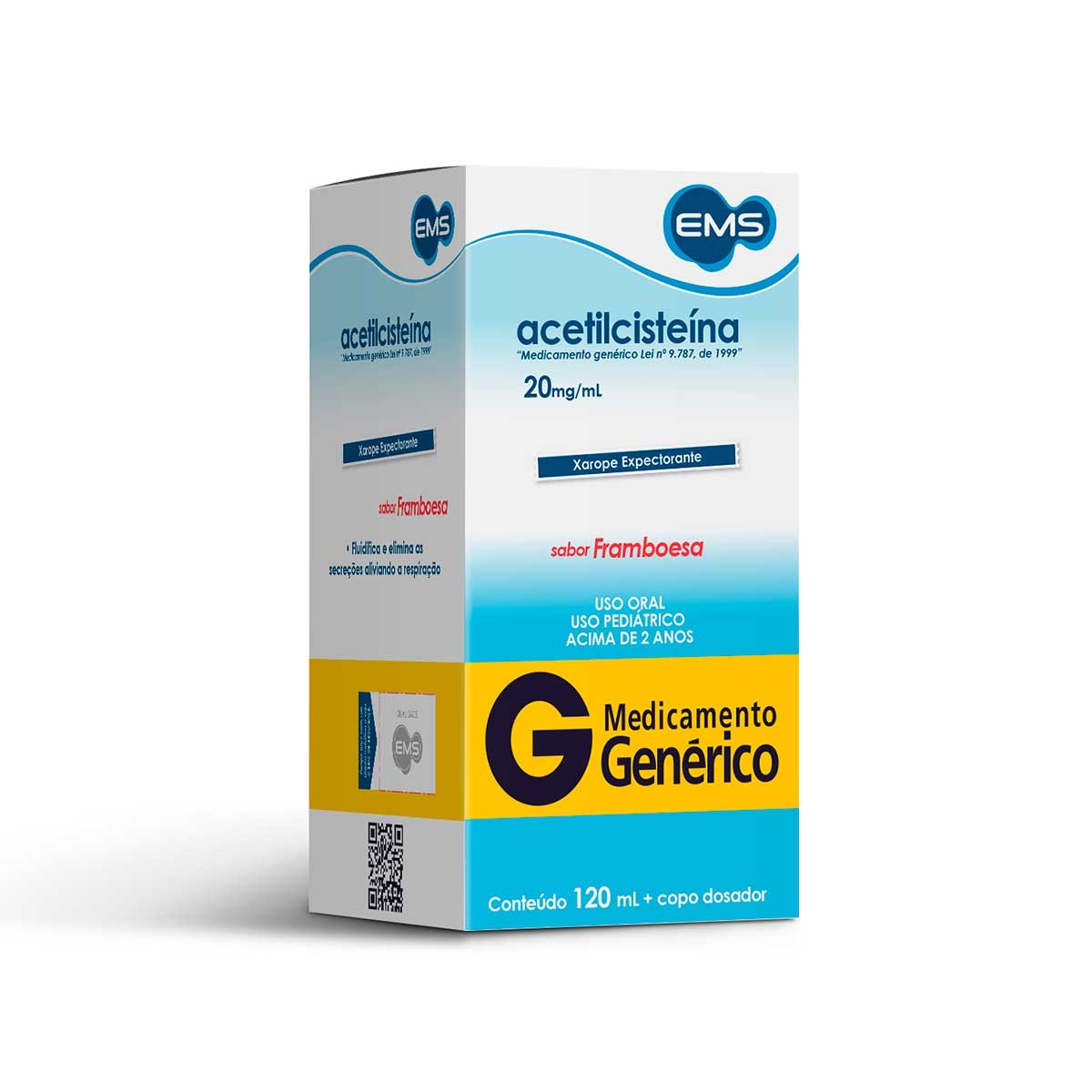 Acetilcisteína 20mg/ml Xarope Infantil 120ml EMS Genérico Menor preço em Acetilcisteína 20mg/ml Xarope Infantil 120ml EMS Genérico
