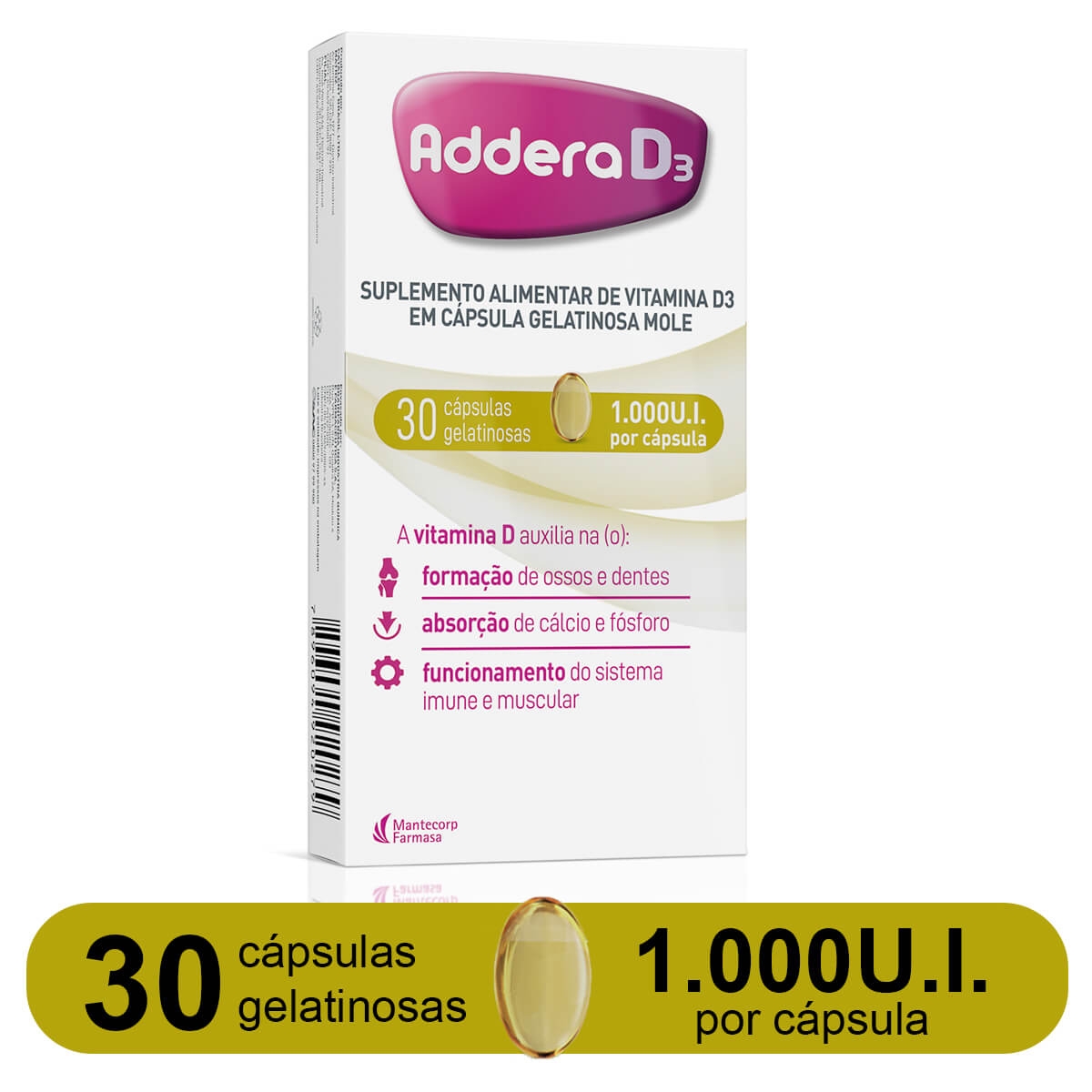 Vitamina D Addera D3 1.000UI com 30 cápsulas Menor preço em Vitamina D Addera D3 1.000UI com 30 cápsulas