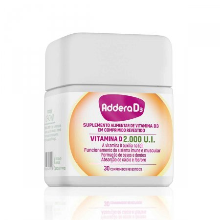 Vitamina D Addera D3 2.000UI com 30 Comprimidos  | Foto 1