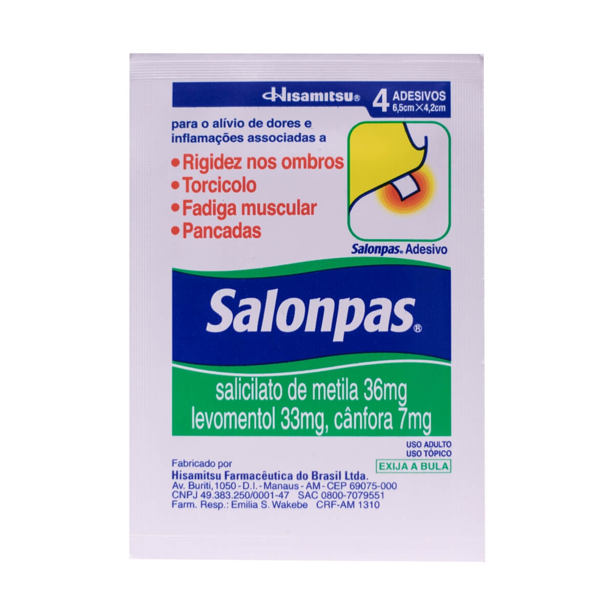 Adesivo Salonpas Pequeno com 4 unidades 