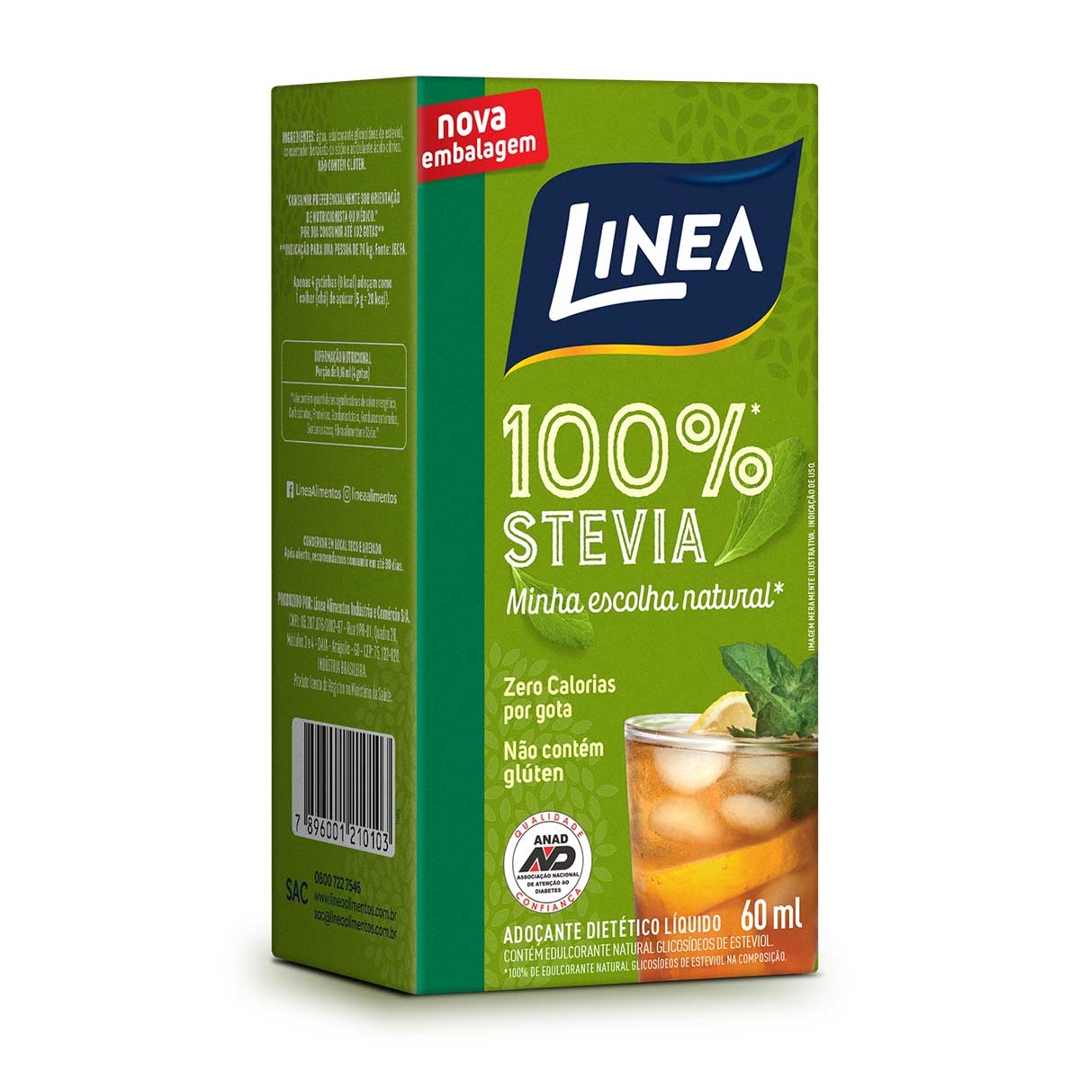 Adoçante Líquido Linea 100% Stevia com 60ml