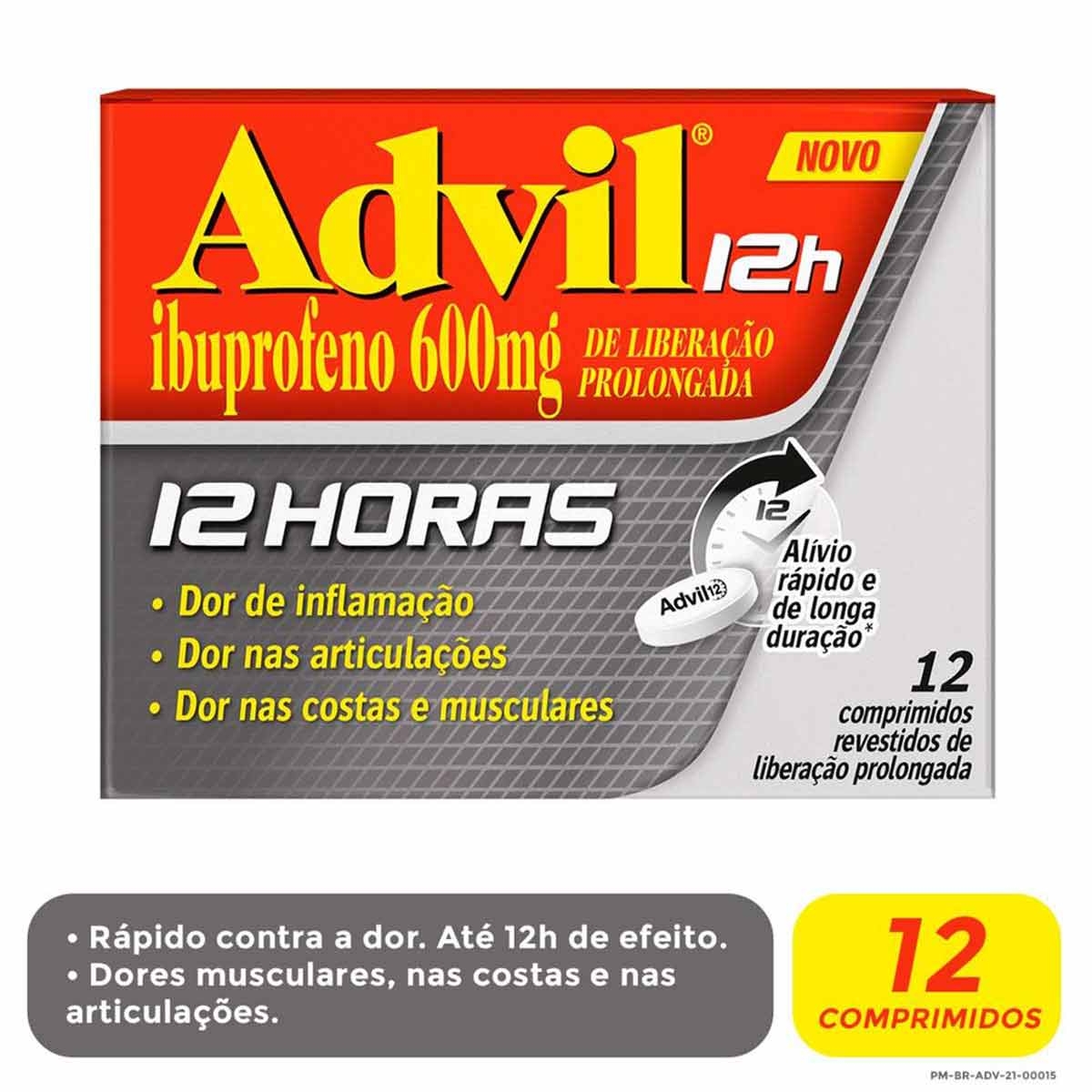 Advil Ibuprofeno 600mg 12 comprimidos
