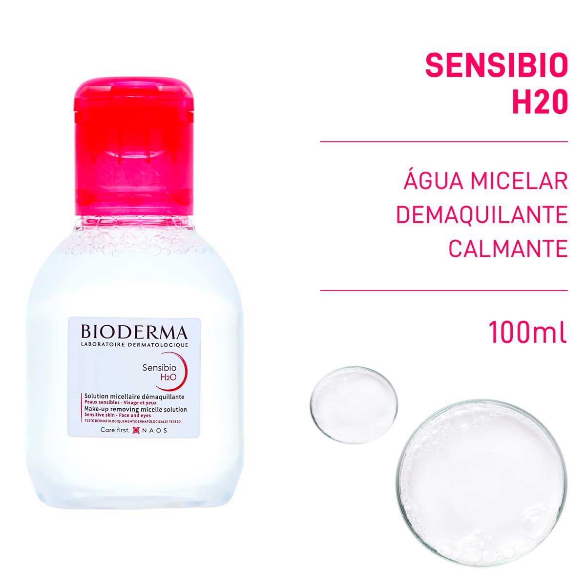 Água Micelar Demaquilante Bioderma Sensibio H2O com 100ml Menor preço em Água Micelar Demaquilante Bioderma Sensibio H2O com 100ml