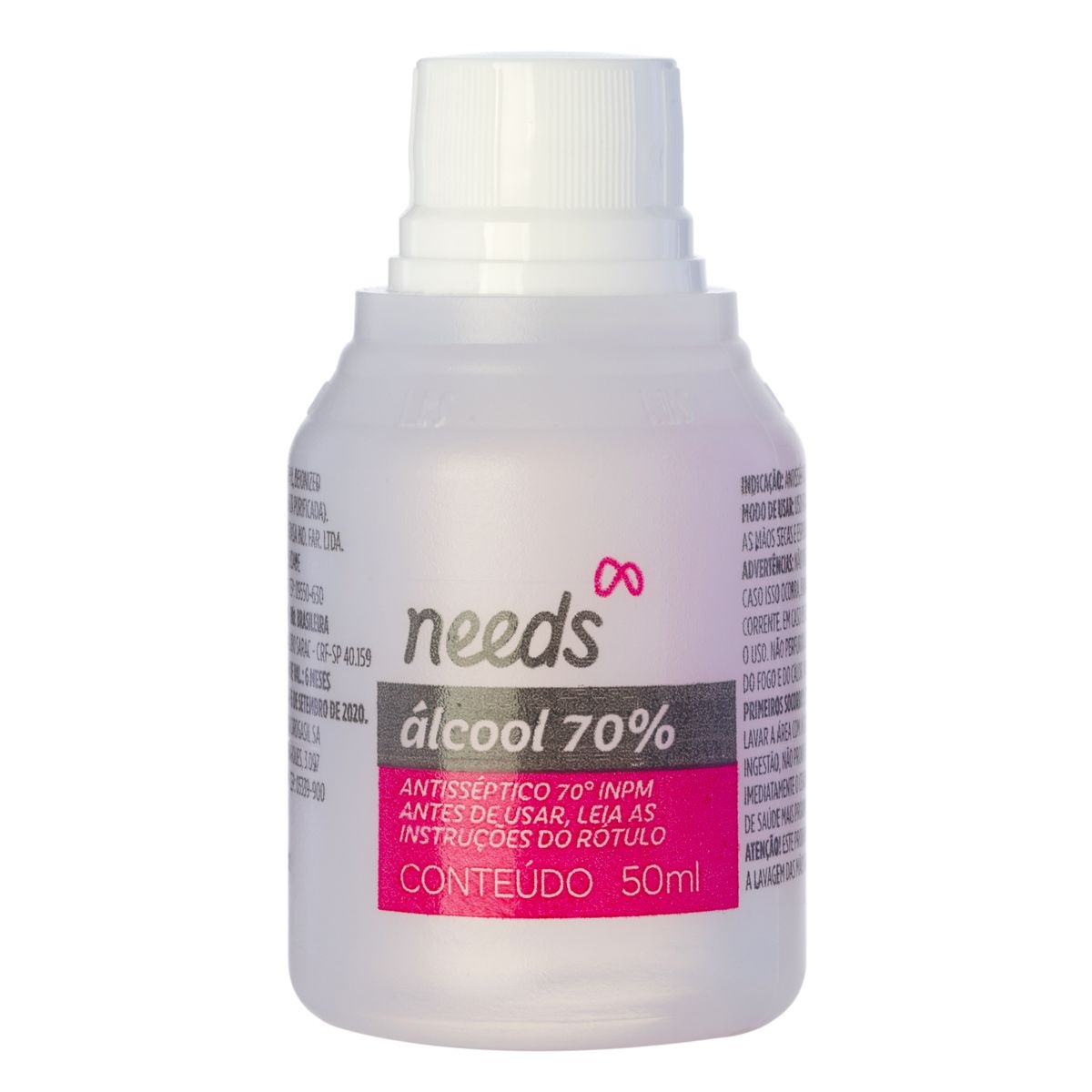 Álcool Líquido 70% Needs com 50ml Menor preço em Álcool Líquido 70% Needs com 50ml
