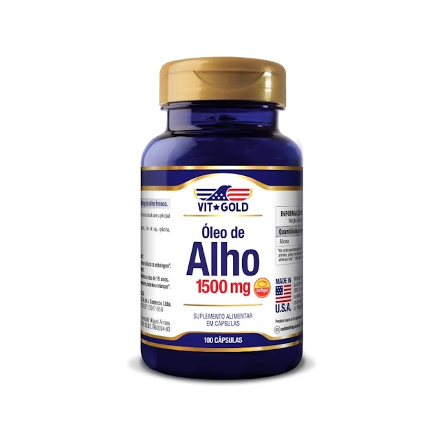 Óleo de Alho 1500 mg Vitgold 100 Cápsulas