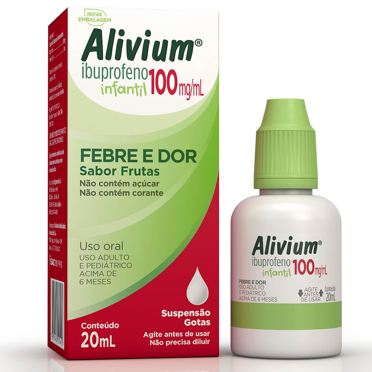 Alivium Ibuprofeno 100mg/ml Gotas Sabor Frutas 20ml Menor preço em Alivium Ibuprofeno 100mg/ml Gotas Sabor Frutas 20ml