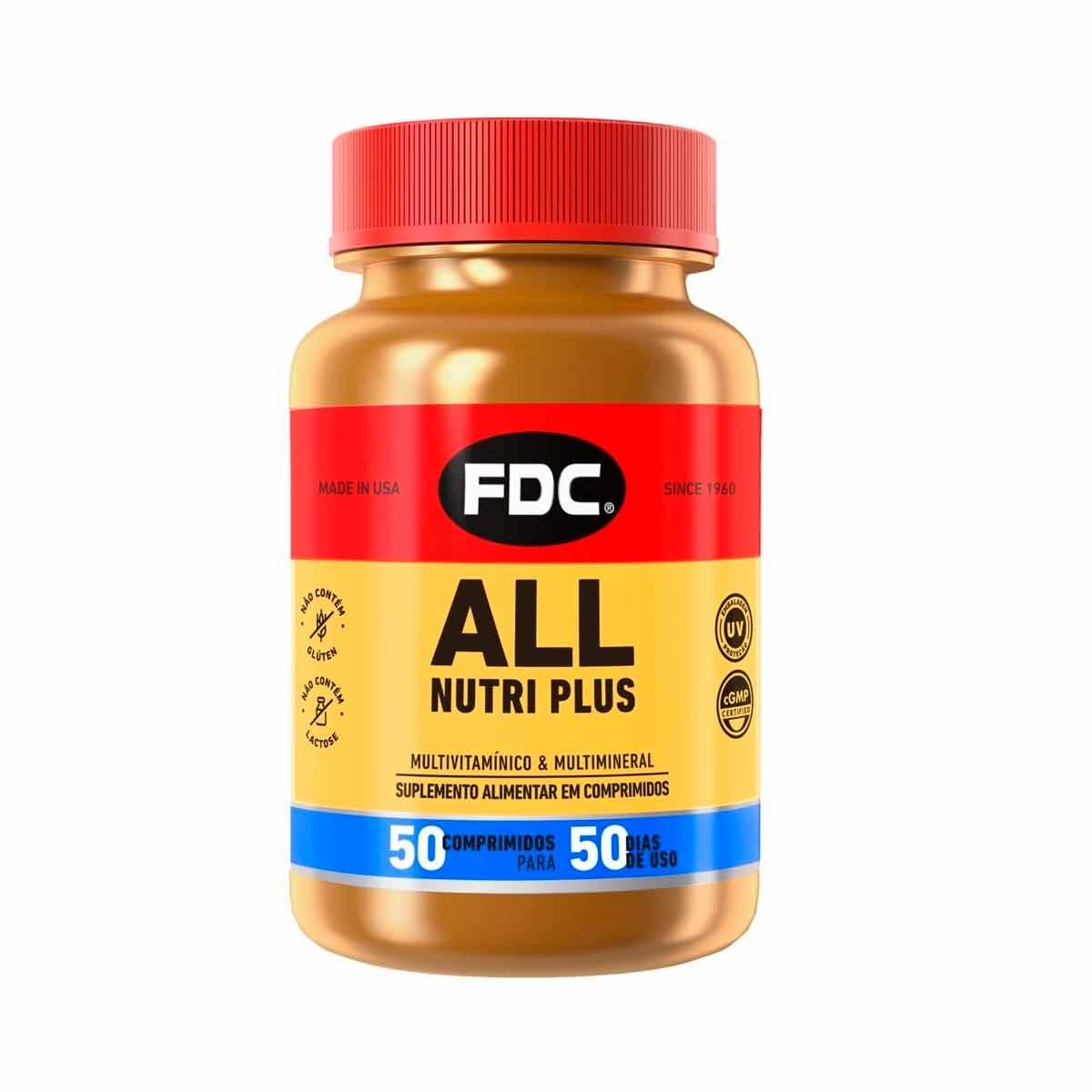 Suplemento Alimentar FDC All Nutri Plus com 50 comprimidos Menor preço em Suplemento Alimentar FDC All Nutri Plus com 50 comprimidos