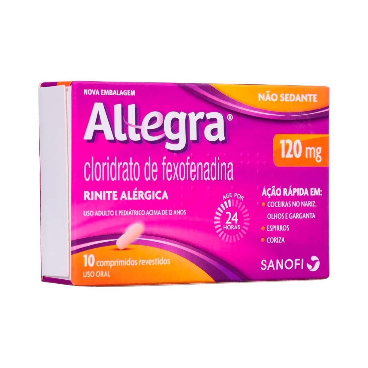 Allegra 120mg com 10 comprimidos Droga Raia Allegra 120mg com 10 comprimidos Droga Raia