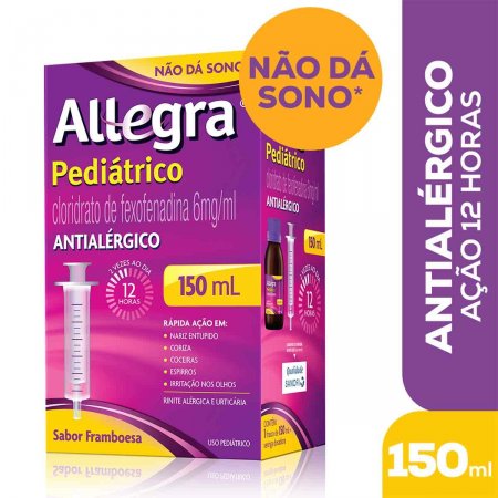 Allegra Pediátrico 6mg/ml Suspensão Oral 150ml | Drogaraia.com Foto 1