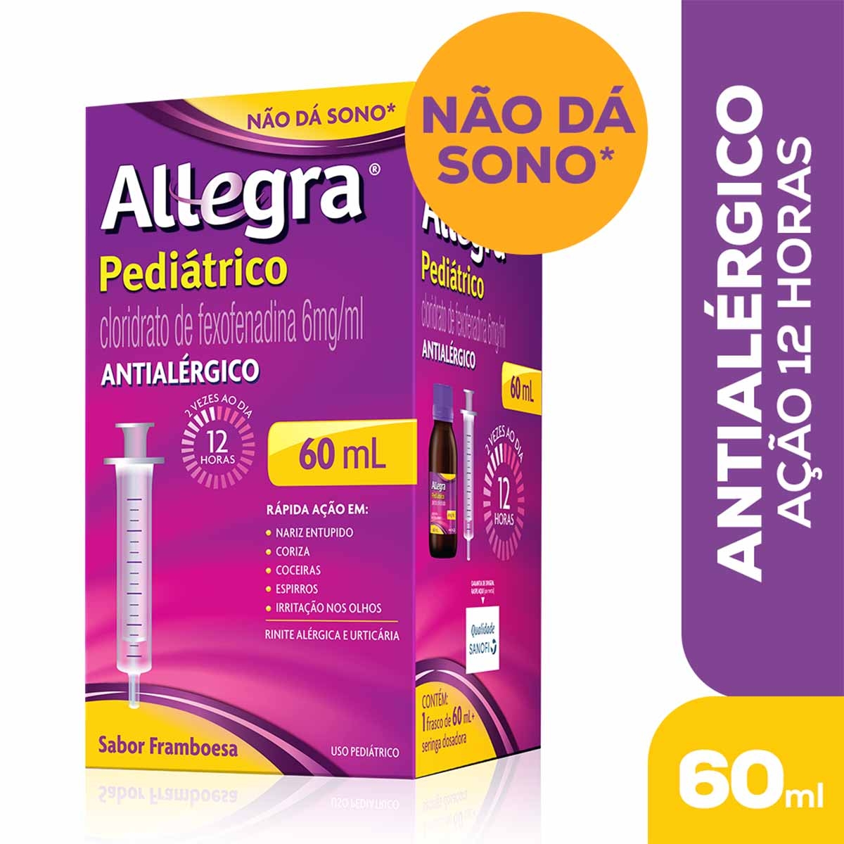 Allegra Pediátrico 6mg/ml Suspensão Oral com 60ml Menor preço em Allegra Pediátrico 6mg/ml Suspensão Oral com 60ml