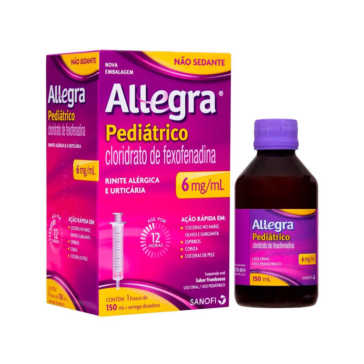 Allegra Pediátrico 6mg/ml Suspensão Oral com 150ml Droga Raia