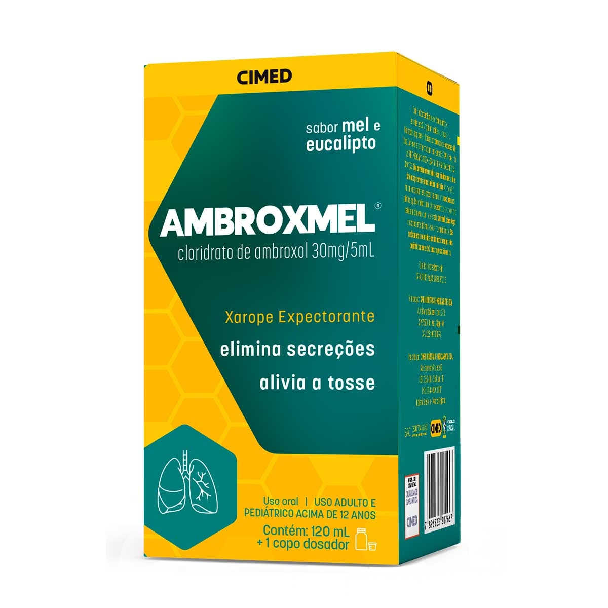 Ambroxmel Cloridrato de Ambroxol 30mg/5ml Xarope Sabor Mel e Eucalípto 120ml