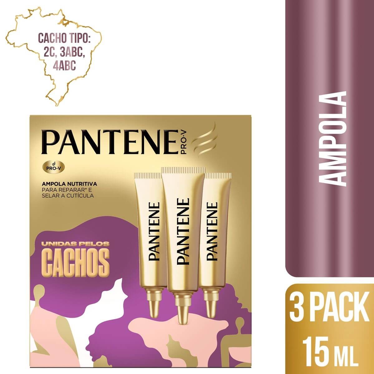 Ampola Tripla Pantene Unidas Pelos Cachos Menor preço em Ampola Tripla Pantene Unidas Pelos Cachos
