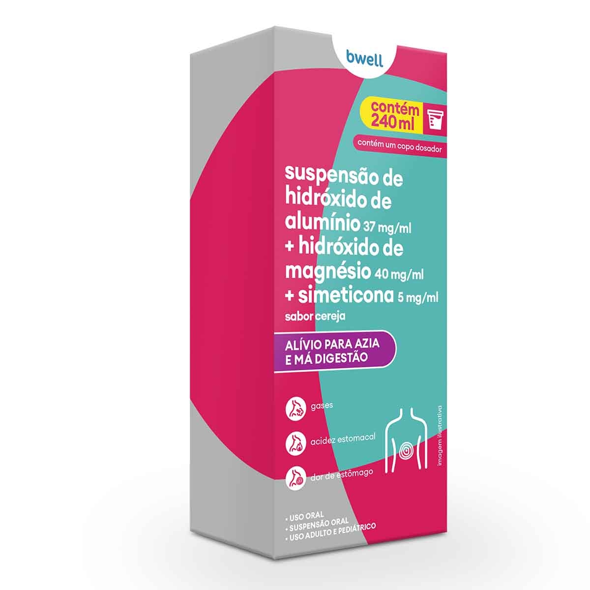 Antiácido Bwell Solução Oral Sabor Cereja 240ml - Preço e para que ...