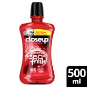 Enxaguante Antisséptico Bucal Closeup Red Hot Proteção 360° Fresh Zero Álcool com 500ml