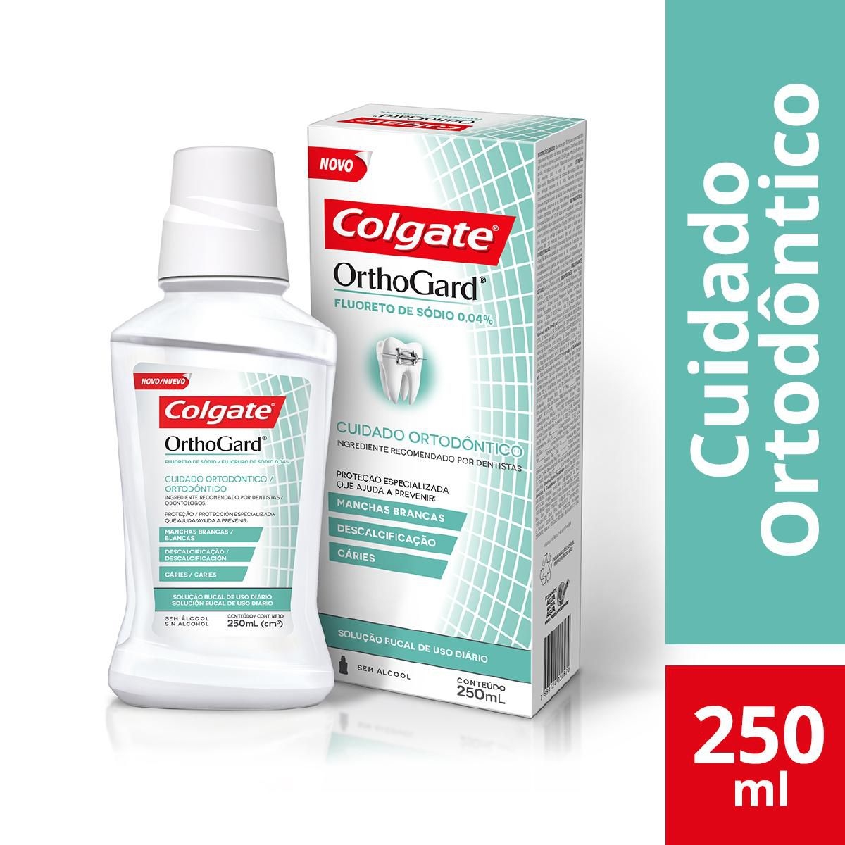 Enxaguante Antisséptico Bucal Colgate OrthoGard Sem Álcool com 250ml Menor preço em Enxaguante Antisséptico Bucal Colgate OrthoGard Sem Álcool com 250ml
