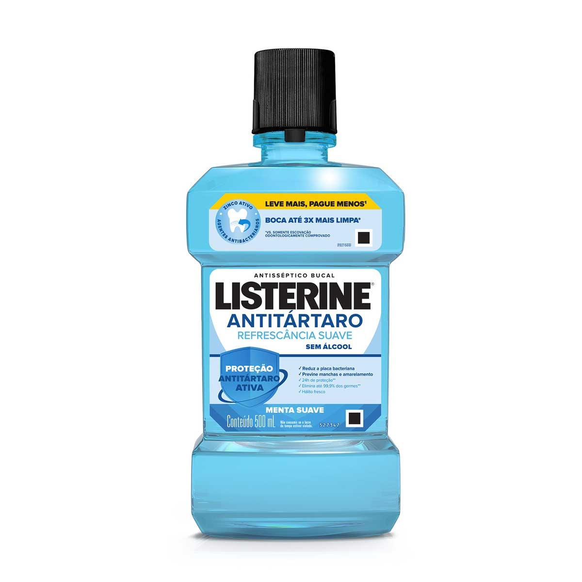Enxaguante Antisséptico Bucal Listerine Tartar Control Zero Álcool Menta Suave com 500ml Menor preço em Enxaguante Antisséptico Bucal Listerine Tartar Control Zero Álcool Menta Suave com 500ml