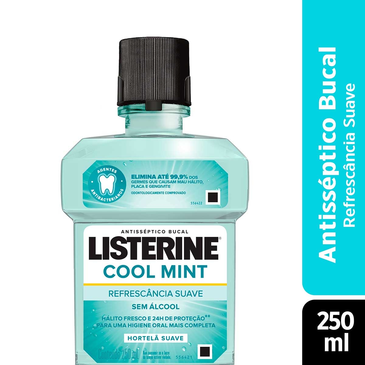 Enxaguante Antisséptico Bucal Listerine Cool Mint Zero Álcool com 250ml 250ml