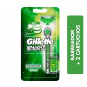 Gillette Mach3 Acqua Grip Sensitive Barbeador com 1 aparelho e 2 cargas