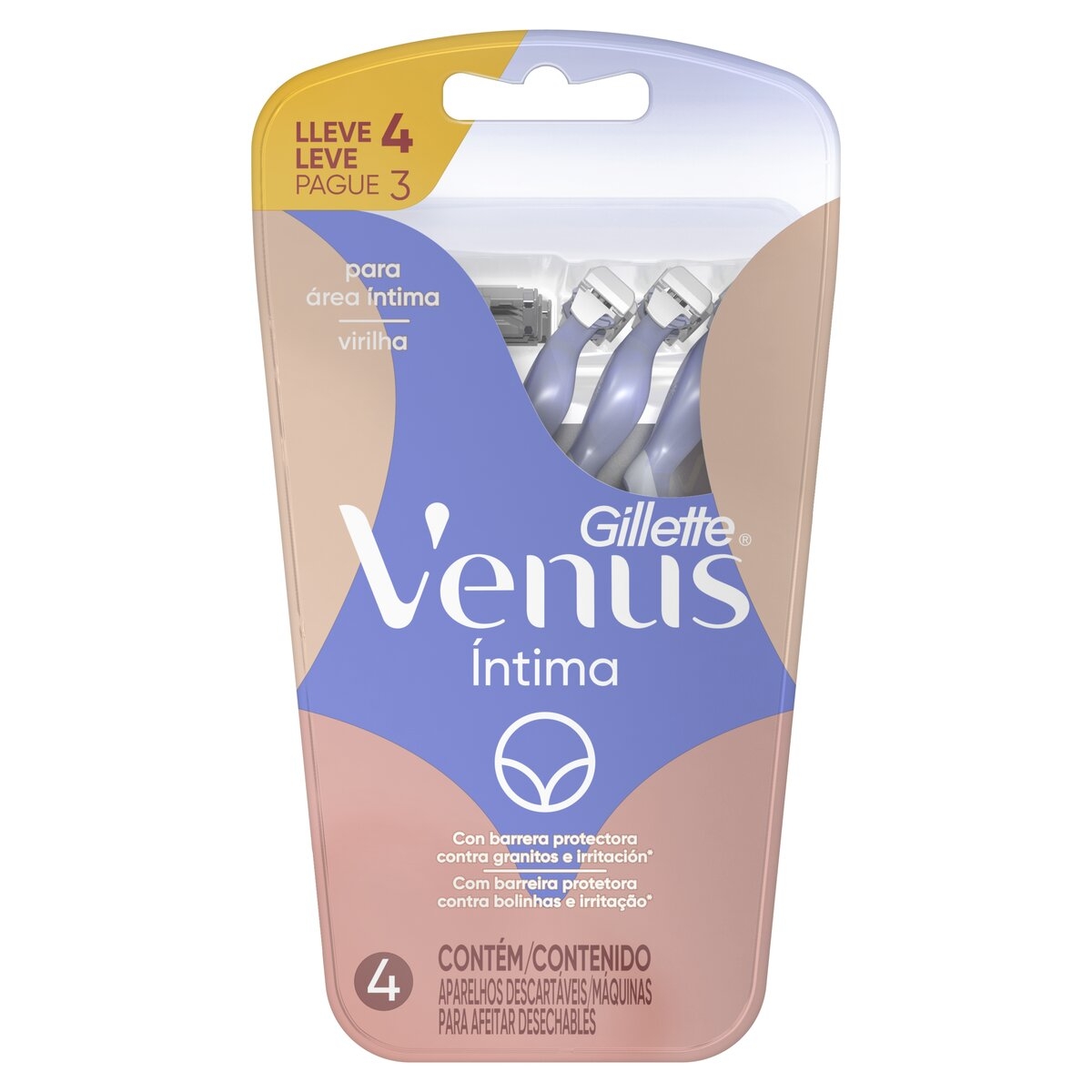 Aparelho de Depilar Descartável Gillette Venus Íntima 4 Unidades Menor preço em Aparelho de Depilar Descartável Gillette Venus Íntima 4 Unidades