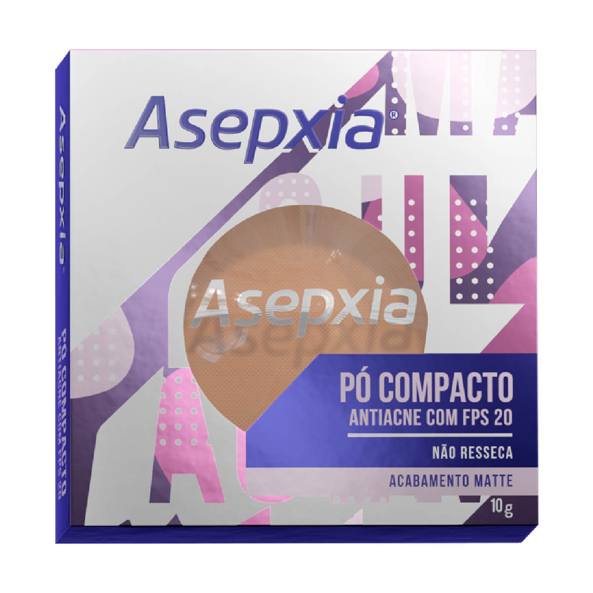Pó Compacto Asepxia Antiacne Cor Bege Médio FPS20 10g