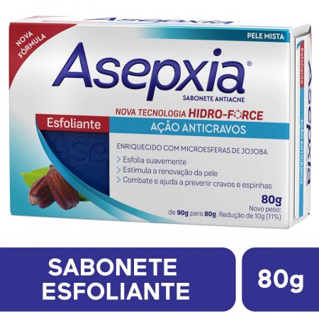 Sabonete Facial em Barra Asepxia Esfoliante Antiacne com 80g