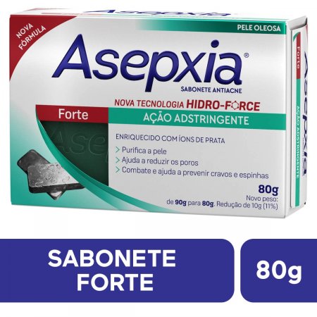 Sabonete em Barra Asepxia Forte Adstringente Pele Oleosa com 80g