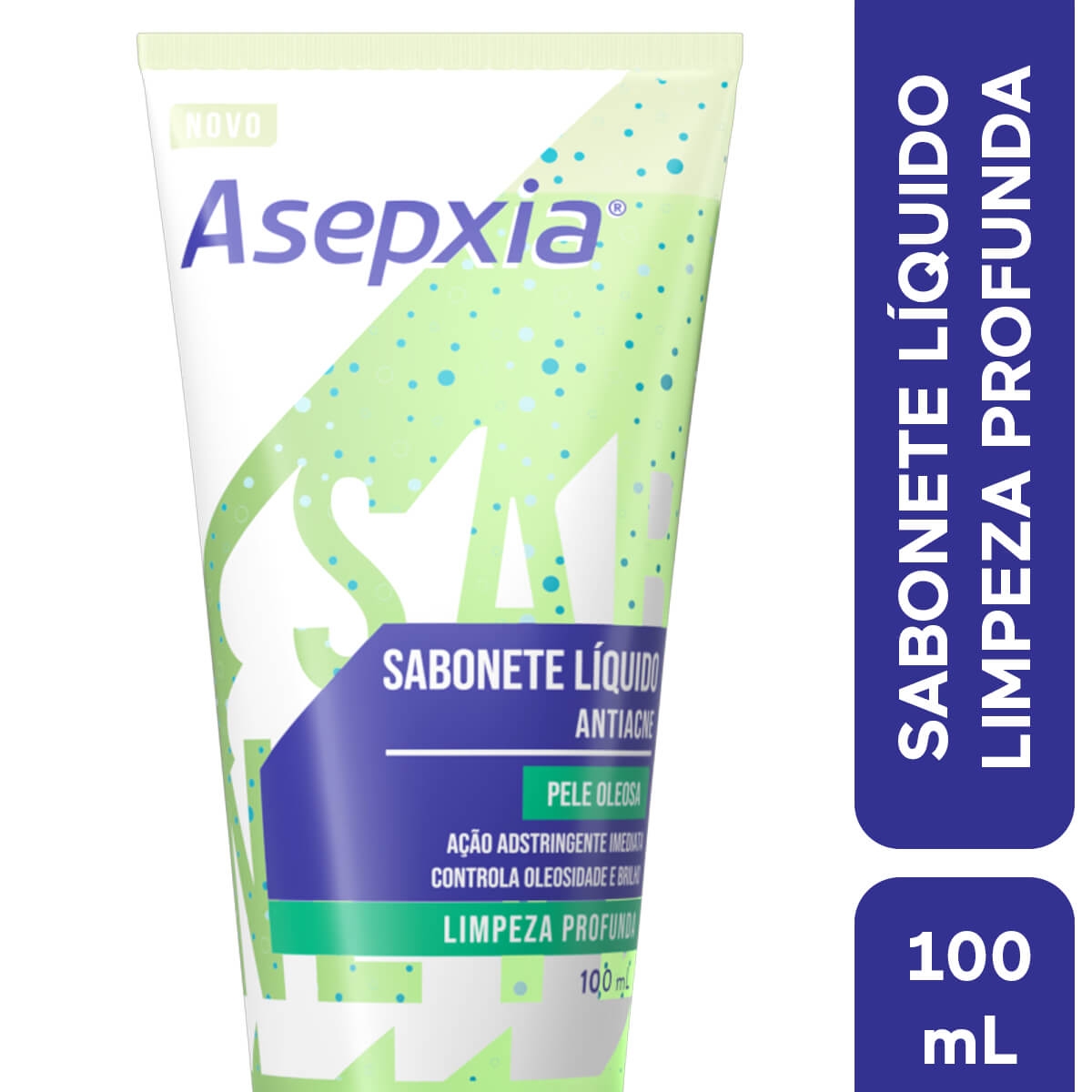 Sabonete Líquido Facial Asepxia Limpeza Profunda Pele Oleosa com 100ml Menor preço em Sabonete Líquido Facial Asepxia Limpeza Profunda Pele Oleosa com 100ml