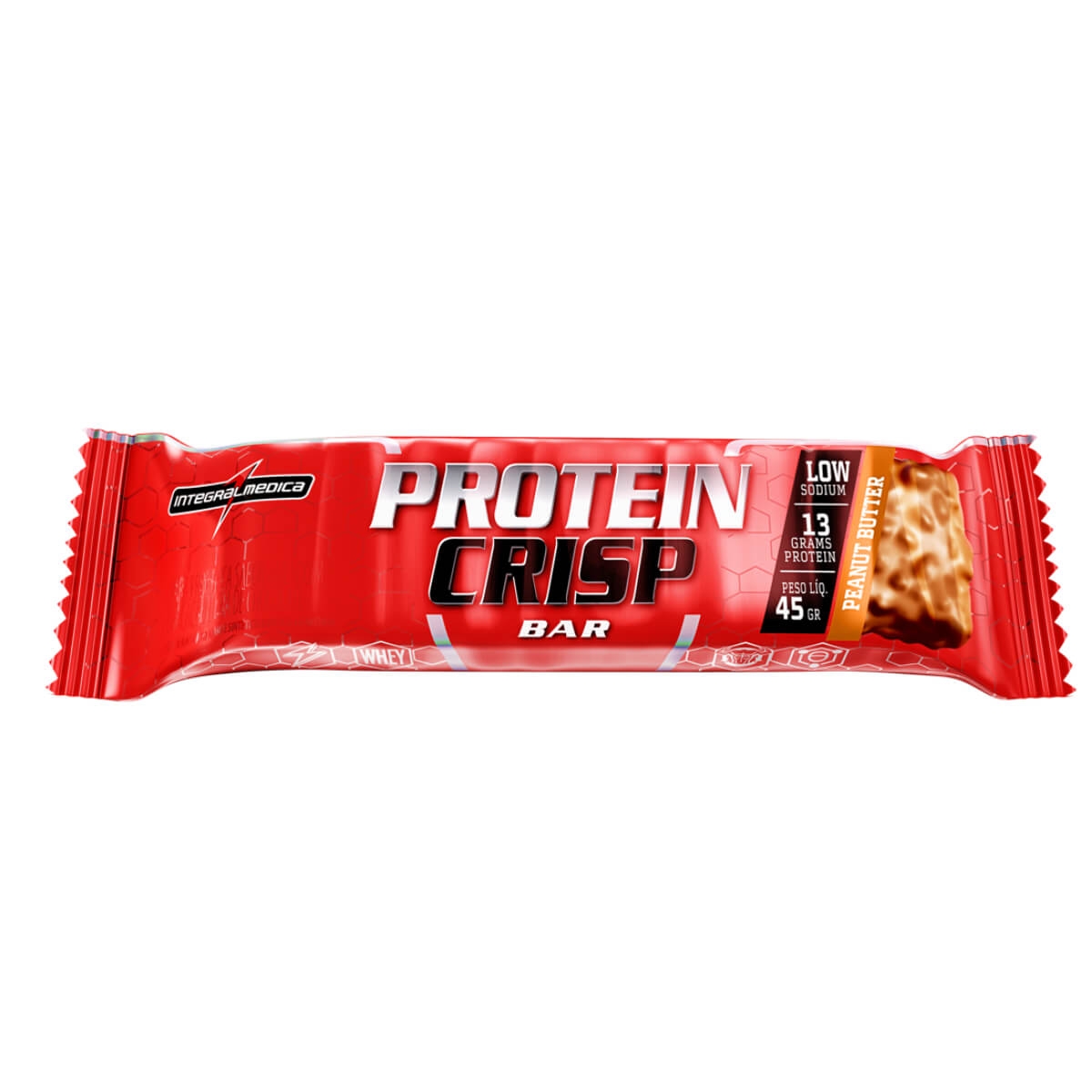 Barra de Proteína Integralmedica Protein Crisp Peanut Butter 45g