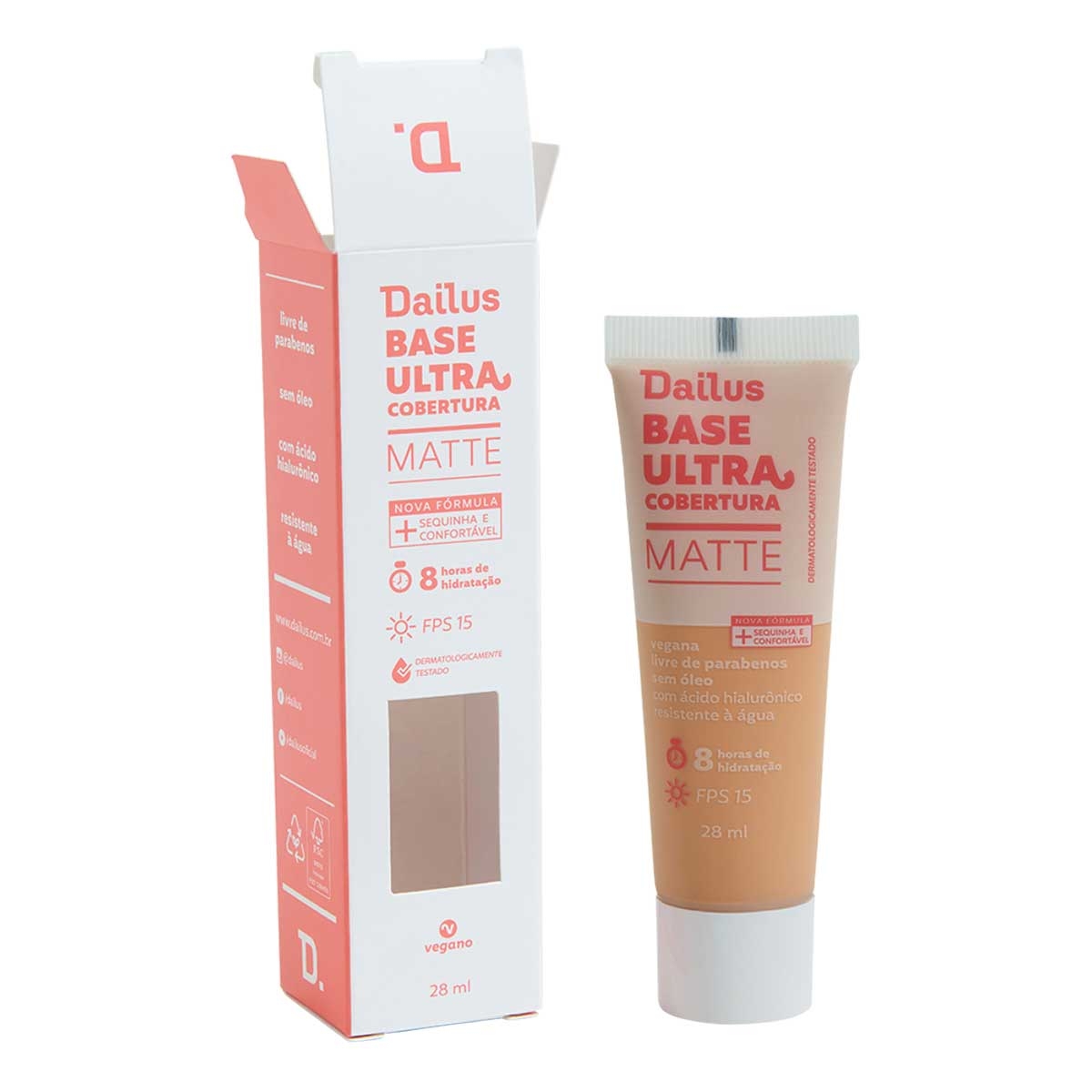 Base Líquida Dailus Ultra Cobertura D5 Médio com 28ml Menor preço em Base Líquida Dailus Ultra Cobertura D5 Médio com 28ml