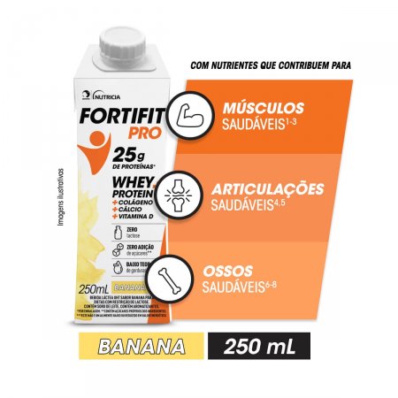 Fortifit Pro Bebida Láctea Whey Protein Banana com 250ml