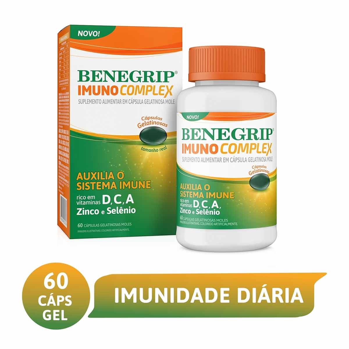 Benegrip Imuno Complex Suplemento Alimentar com 60 cápsulas Menor preço em Benegrip Imuno Complex Suplemento Alimentar com 60 cápsulas