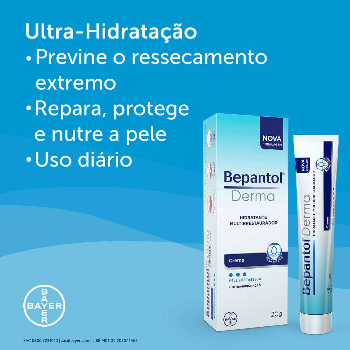 Bepantol Derma Creme Multirrestaurador com 20g | Droga Raia