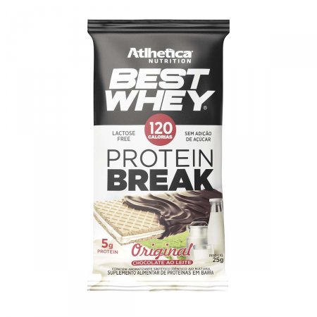 Best Whey Protein Break Atlhetica Nutrition Sabor Original com Cobertura Chocolate ao Leite com 25g