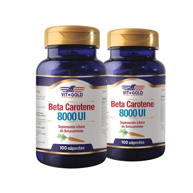 Vitamina A Beta Caroteno 8000 UI Vitgold Kit 2x 100 Cápsulas
