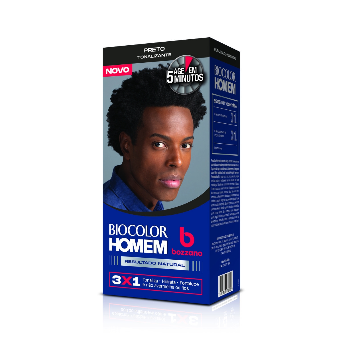 Tonalizante Bozzano Biocolor Homem Preto: melhor preço online | Droga Raia