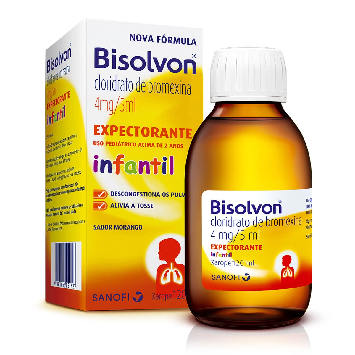 Xarope Pediátrico Bisolvon Sabor Morango 120ml | Droga Raia