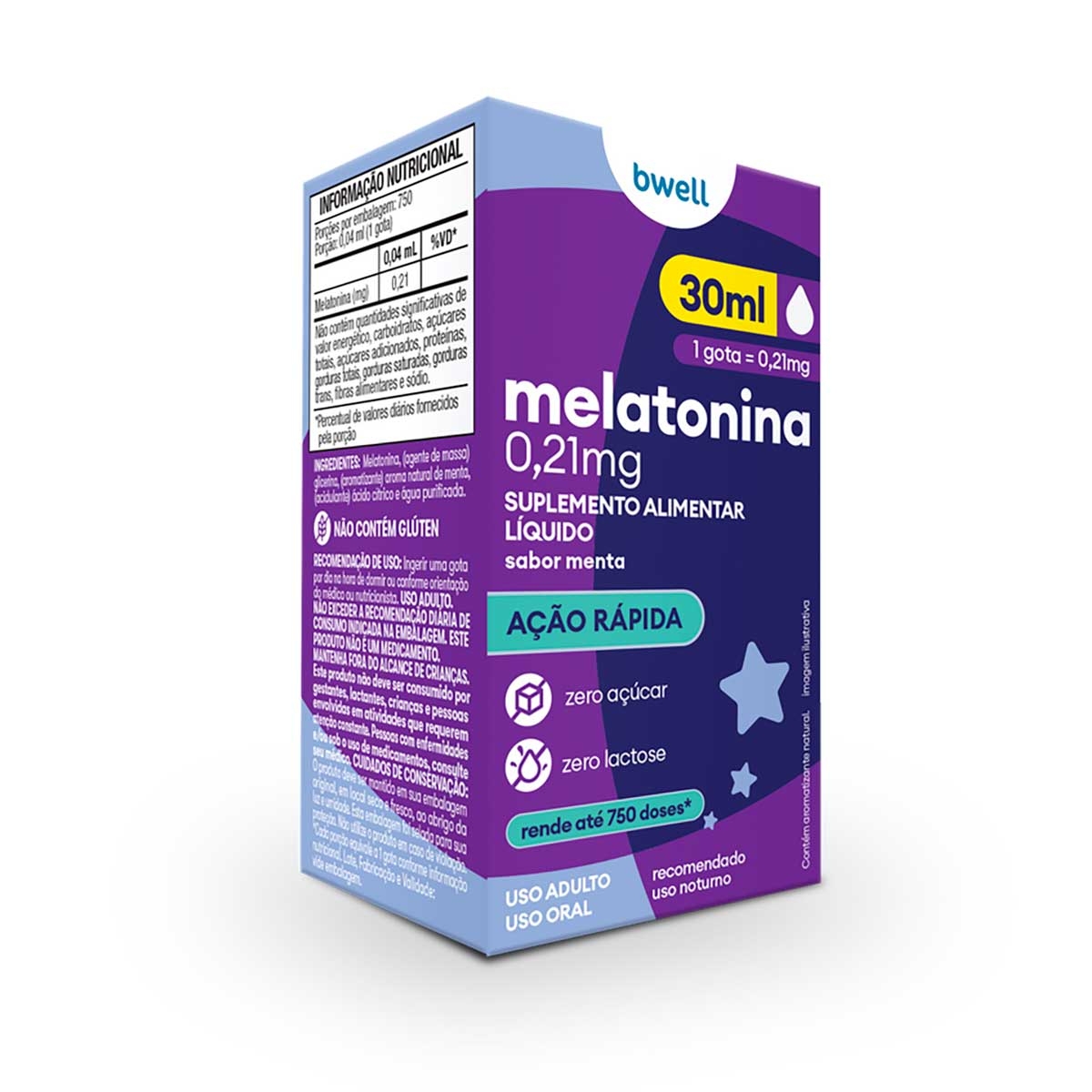 Melatonina Bwell 0,21mg Gotas 30ml Com Menor Preço | Droga Raia