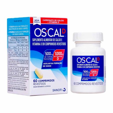 Suplemento Alimentar Oscal D Cálcio 500mg + Vitamina D 1.000UI - 60 Comprimidos