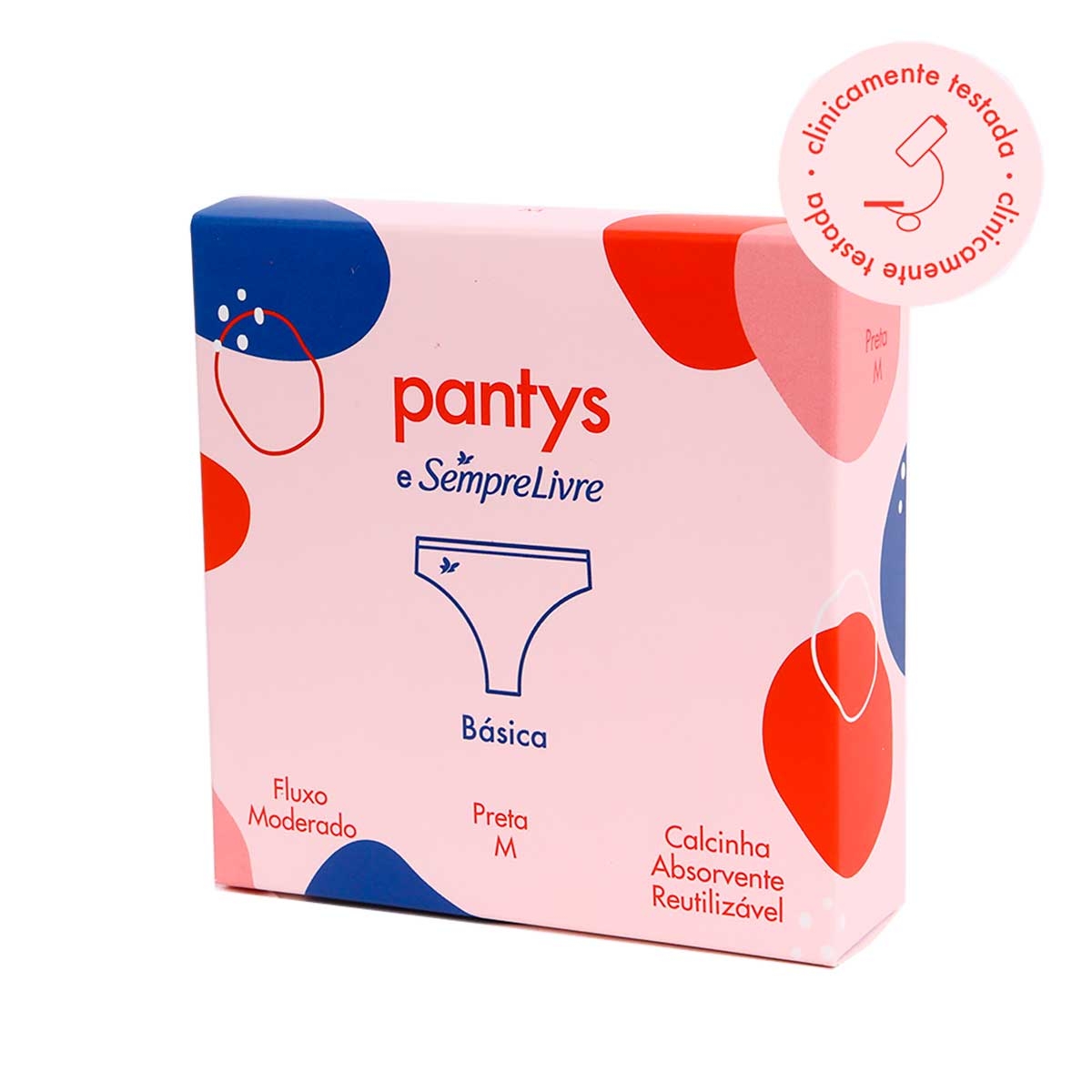 Calcinha Absorvente Menstrual Pantys e Sempre Livre Tamanho PP Cor Preta 1 Unidade