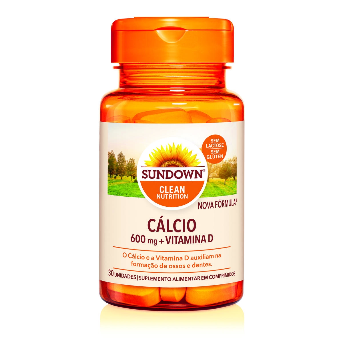 Sundown Naturals Cálcio 600mg + Vitamina D Suplemento 30 comprimidos