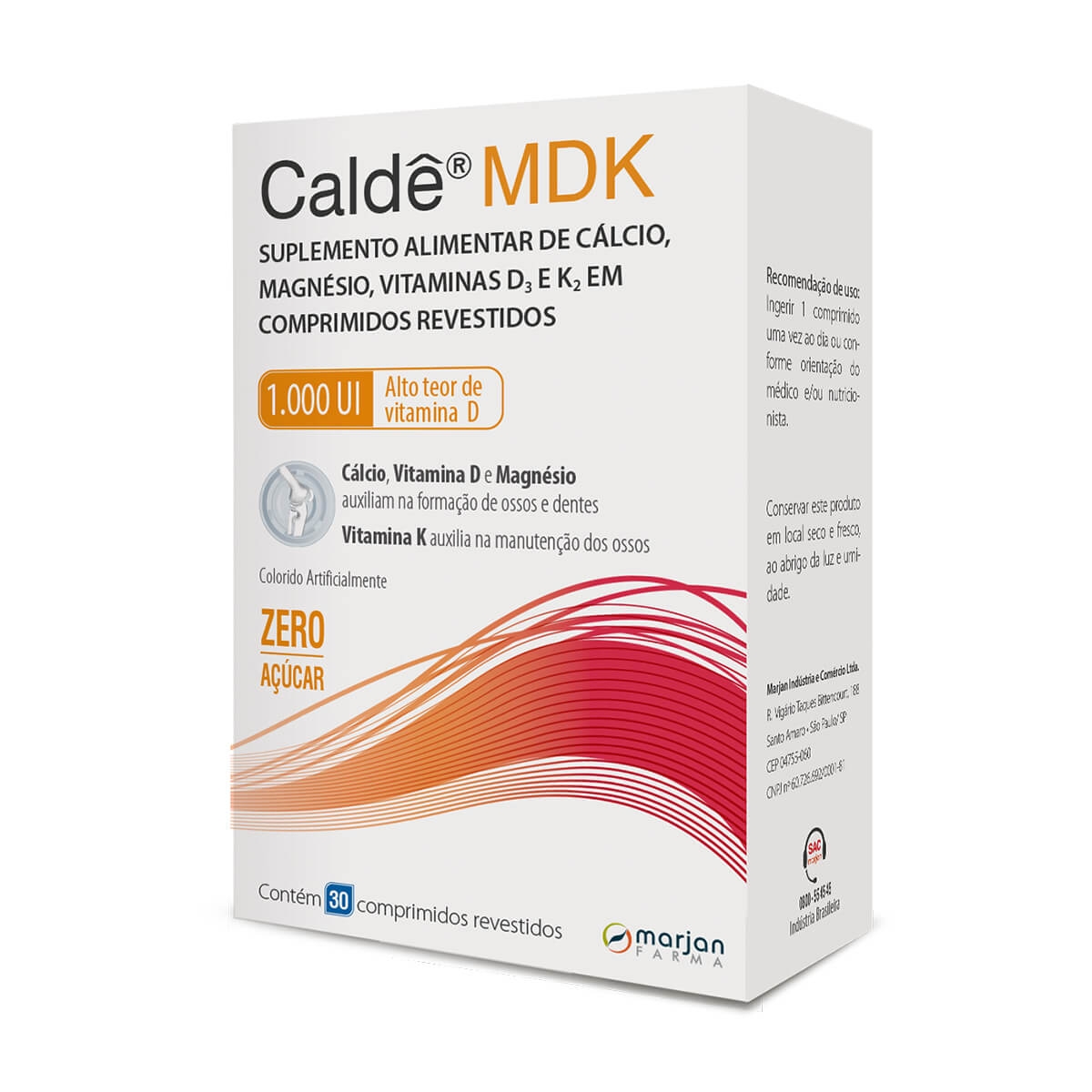 Caldê MDK 1000UI Suplemento Alimentar com 30 comprimidos